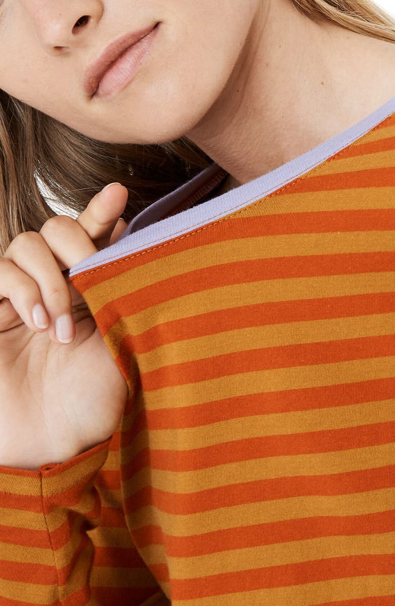 Madewell Northside Long Sleeve Vintage Tee in Driggs Stripe, Alternate, color, 