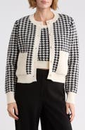 Renee C Houndstooth Cardigan Set