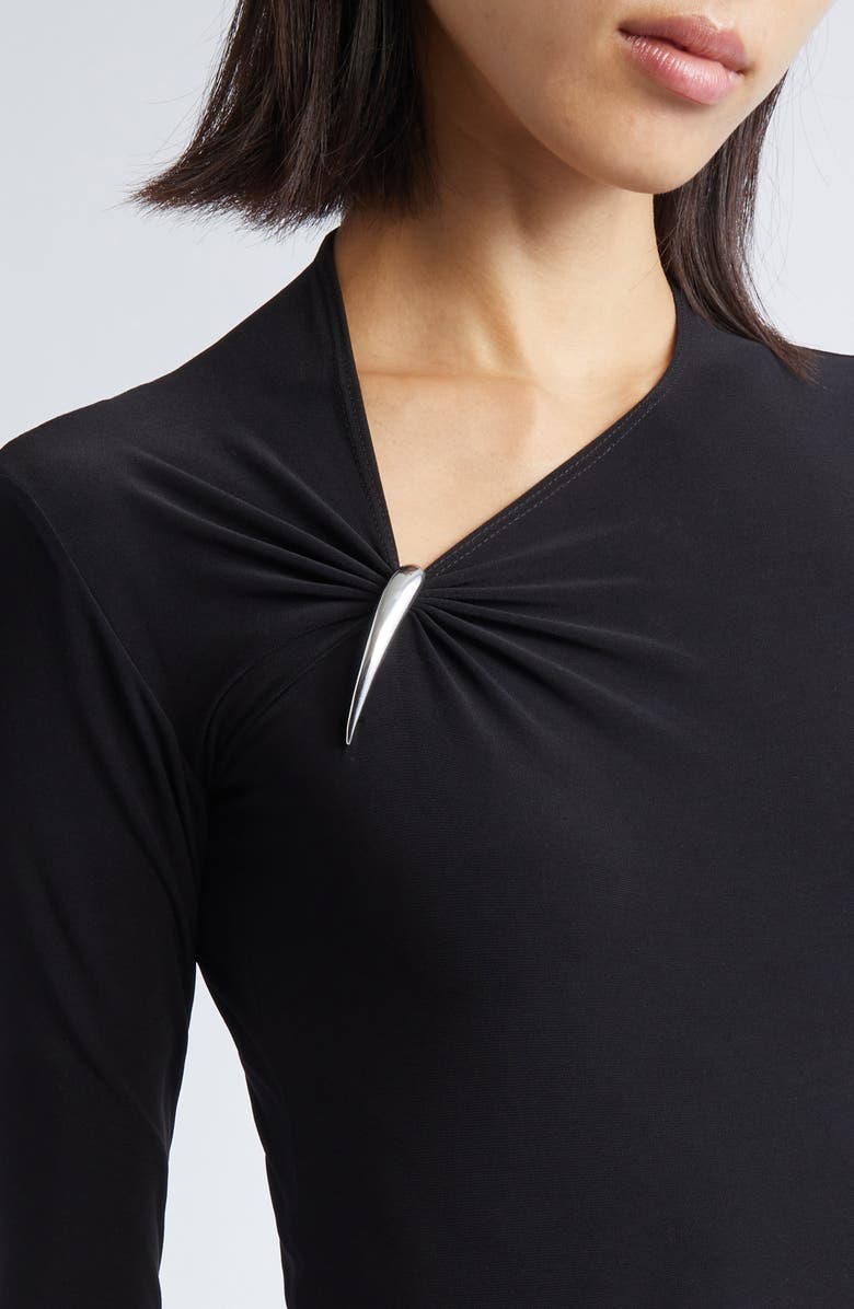 GRACE LING Claw Long Sleeve Jersey Top, Alternate, color, Black