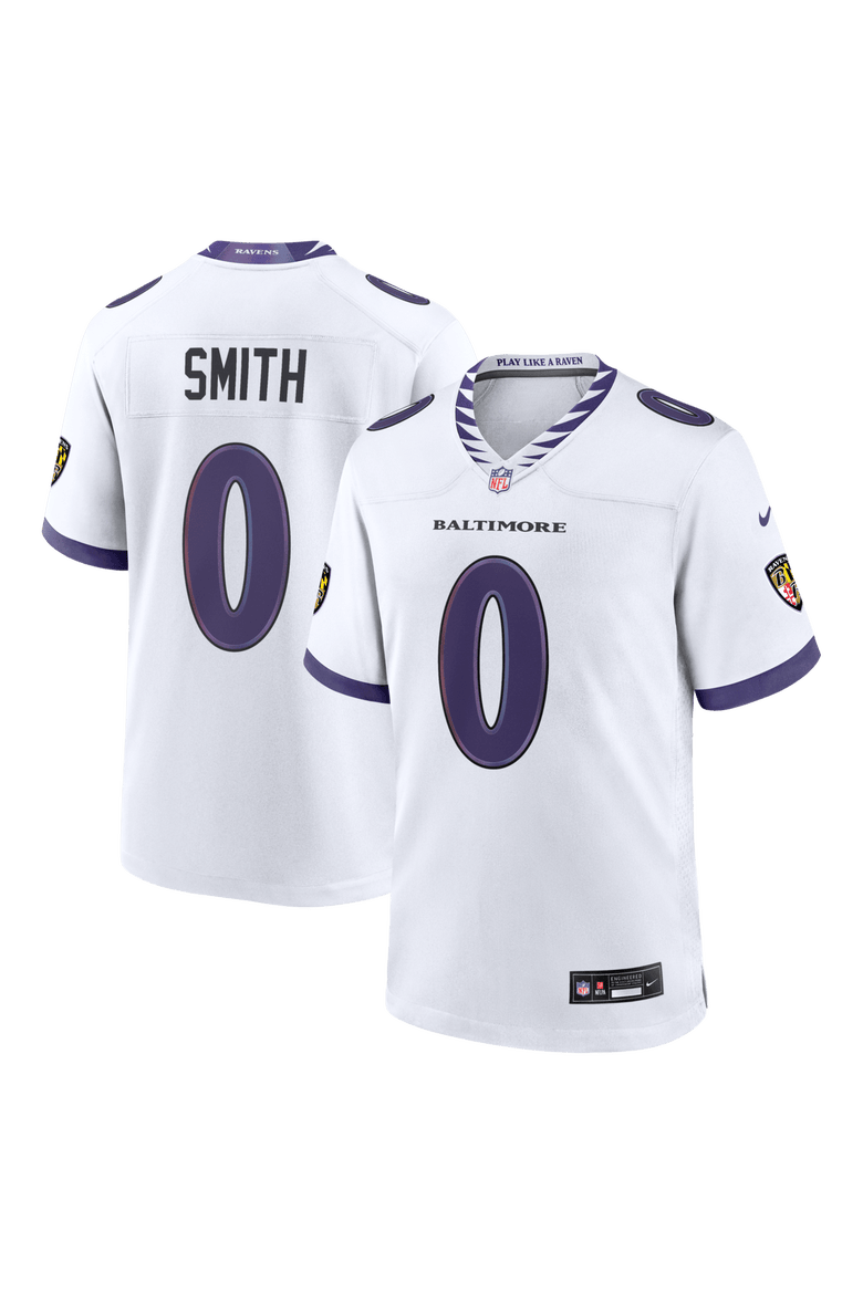Men's Nike Roquan Smith White Baltimore Ravens Game Jersey, Main, color, White