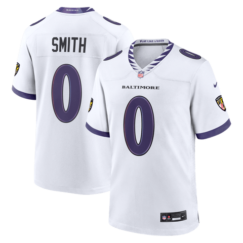 Men's Nike Roquan Smith White Baltimore Ravens Game Jersey