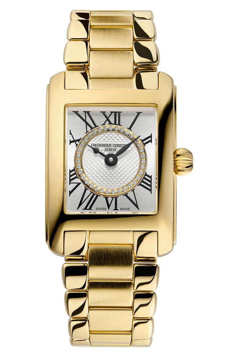 Carrée Diamond Dial Bracelet Watch, 23mm x 21mm, Main, color, GOLD-TONE