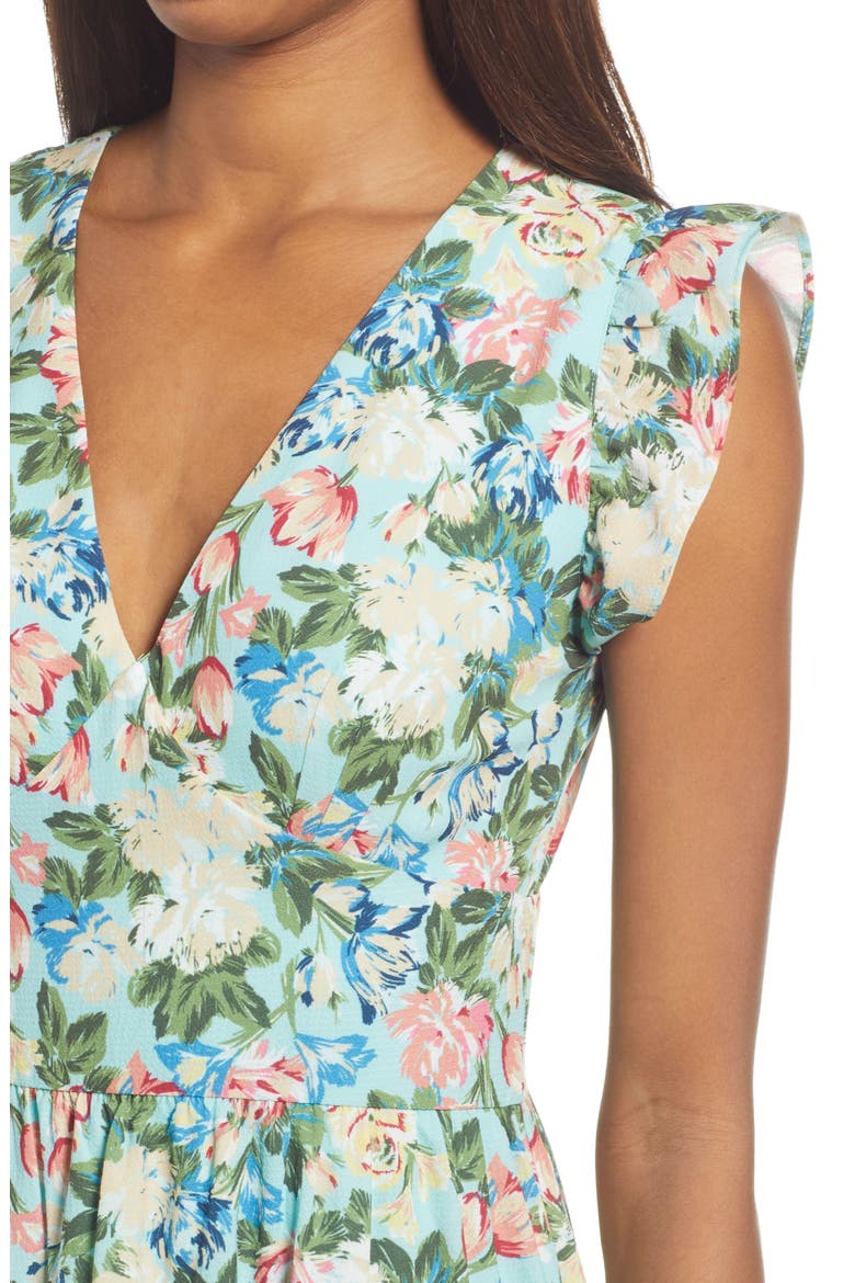 V-Neck Tiered Dress, Alternate, color, MULTI FLORAL