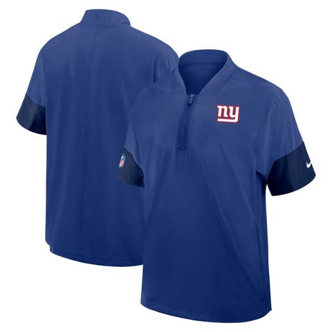 Men's Nike Royal New York Giants Sideline Short Sleeve Quarter-Zip Coach Jacket
