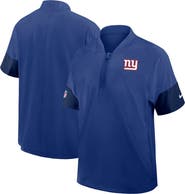 Nike Men's Nike Royal New York Giants Sideline Short Sleeve Quarter-Zip Coach Jacket