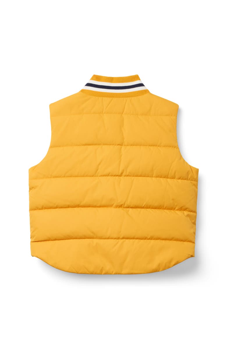 Janie and Jack The Varsity Puffer Vest, Alternate, color, Yellow