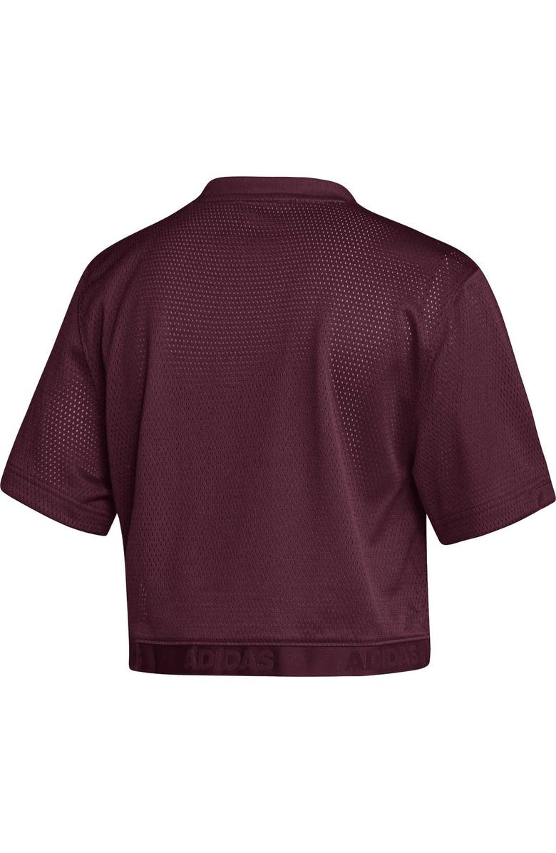adidas Women's adidas Maroon Texas A&M Aggies Primegreen V-Neck Cropped Jersey, Alternate, color, 