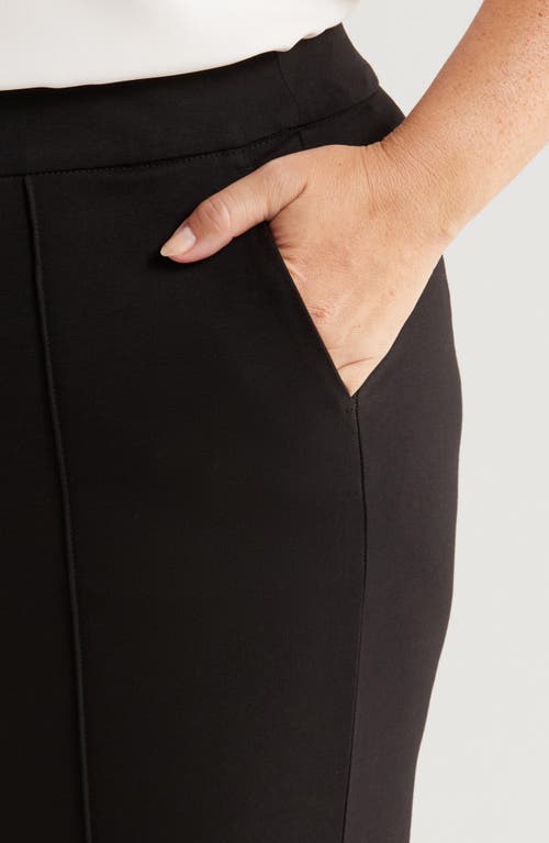 Shop Liverpool Los Angeles Seamed Pull-on Wide Leg Pants In Black