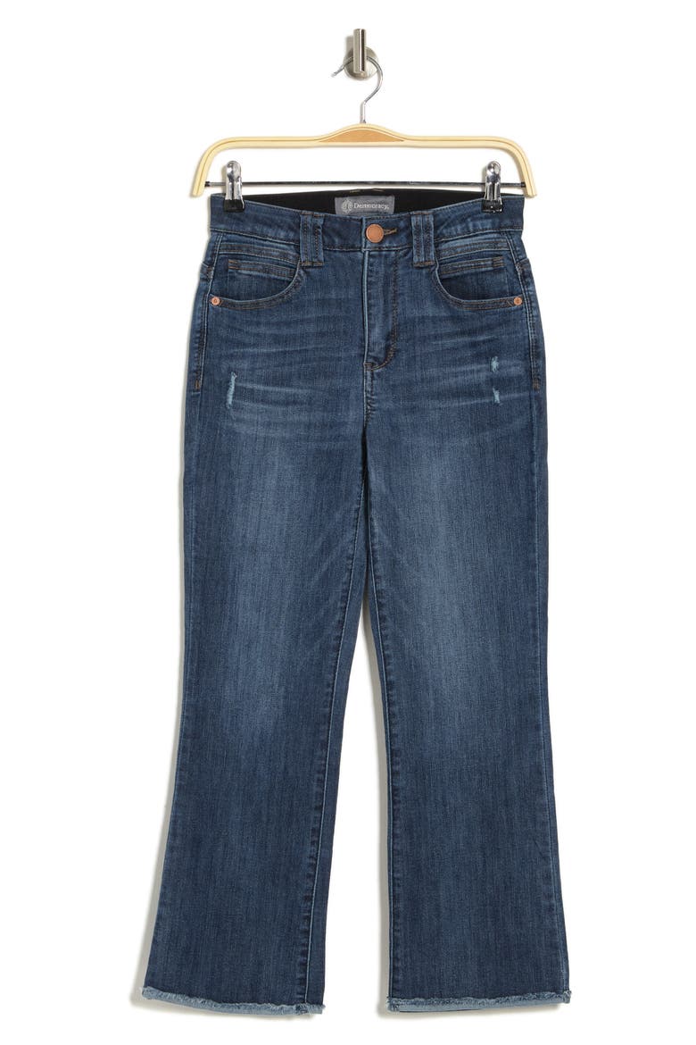 AB Tech High Waist Fray Hem Crop Jeans, Alternate, color, INDIGO ART