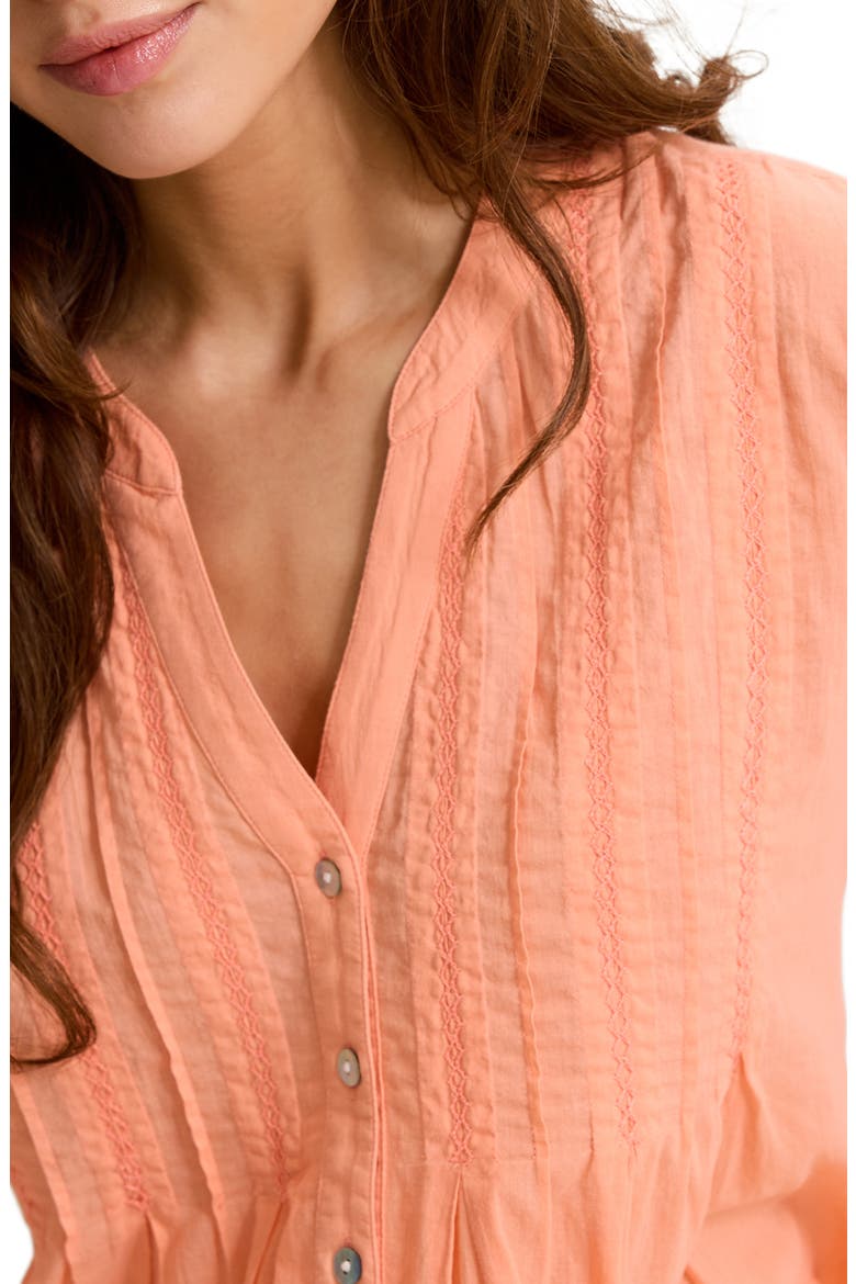 Voile Voyage Button-Up Top, Alternate, color, PEACH GELATO
