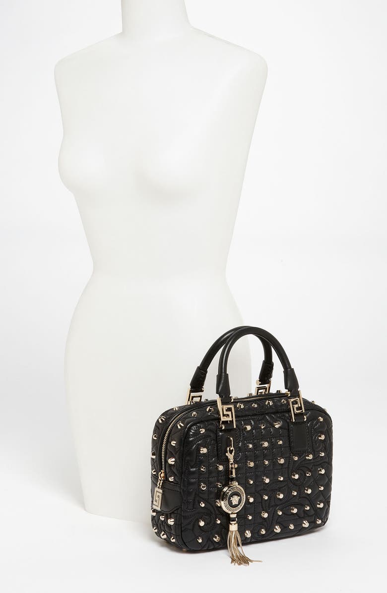 Versace 'Vanitas - Small' Leather Satchel, Alternate, color,