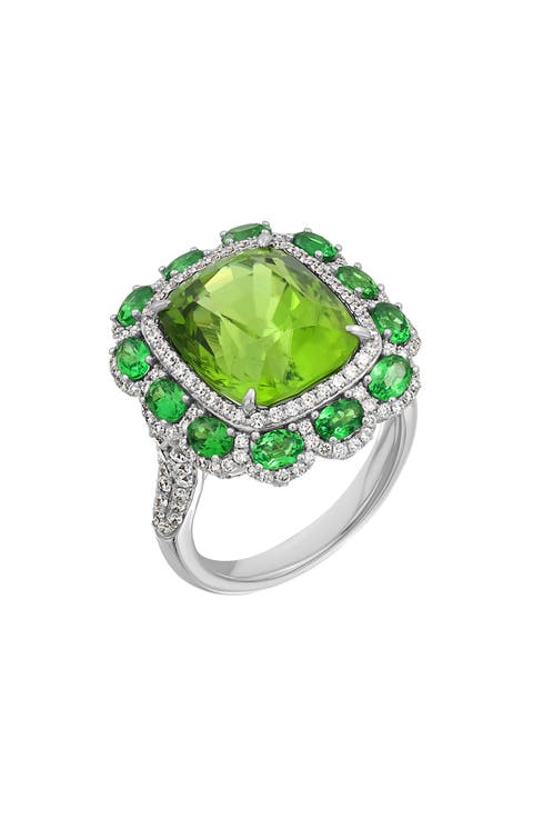 El Mar Iris Peridot, Tsavorite & Diamond Statement Ring