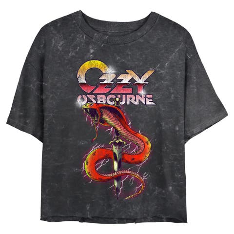 Junior's Ozzy Osbourne Cobra Retro Logo  Graphic T-Shirt