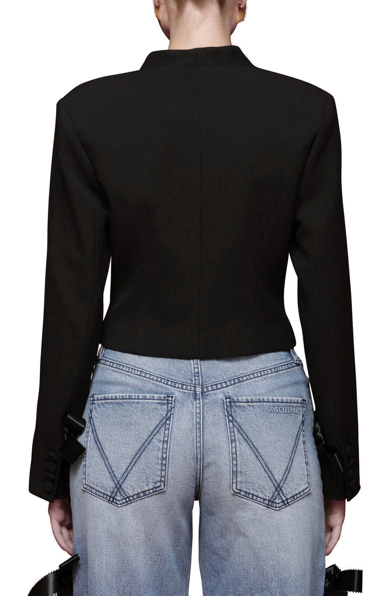 Avec Les Filles Contrast Lapel Crop Jacket, Alternate, color, Black And White