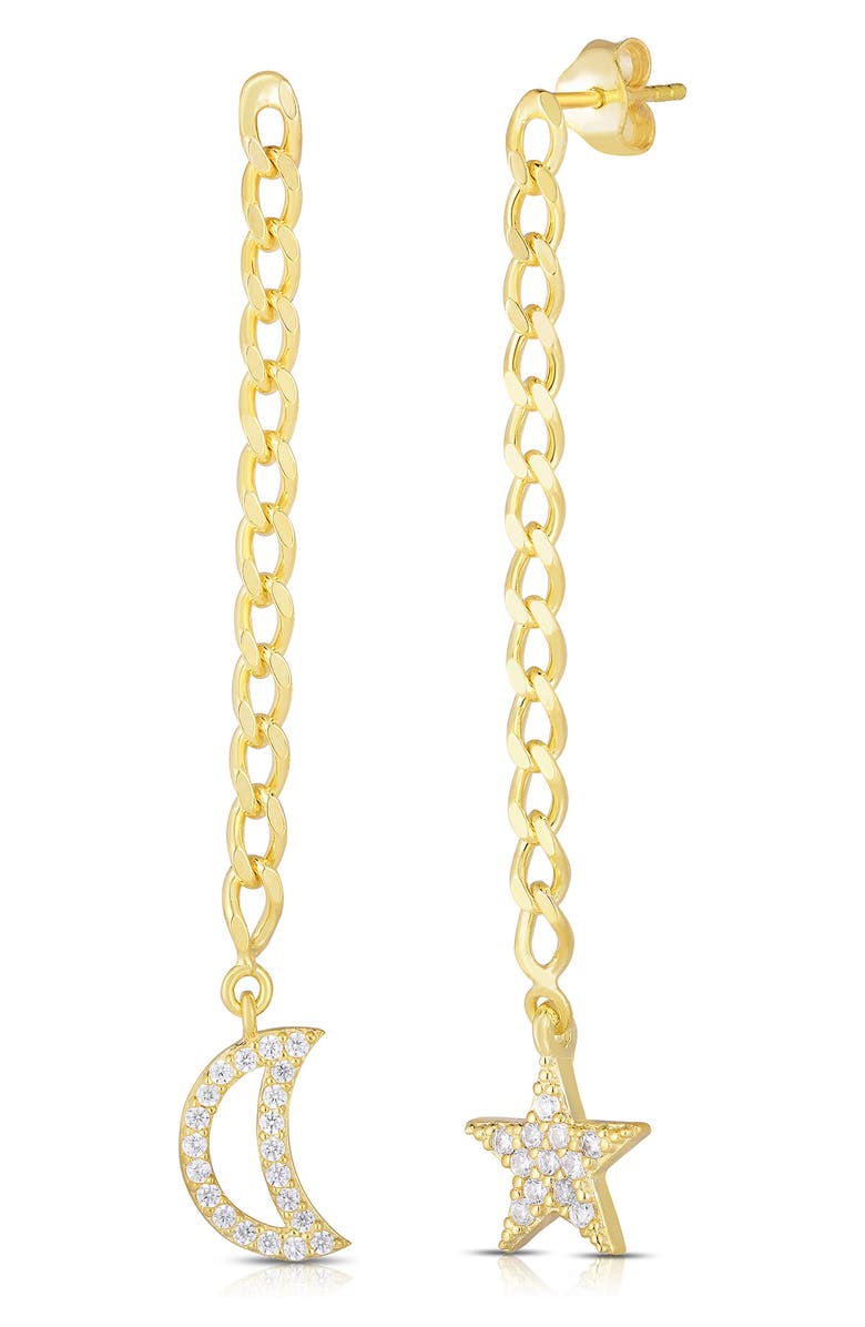 GLAZE JEWELRY CZ Celestial Drop Earrings, Main, color, Gold