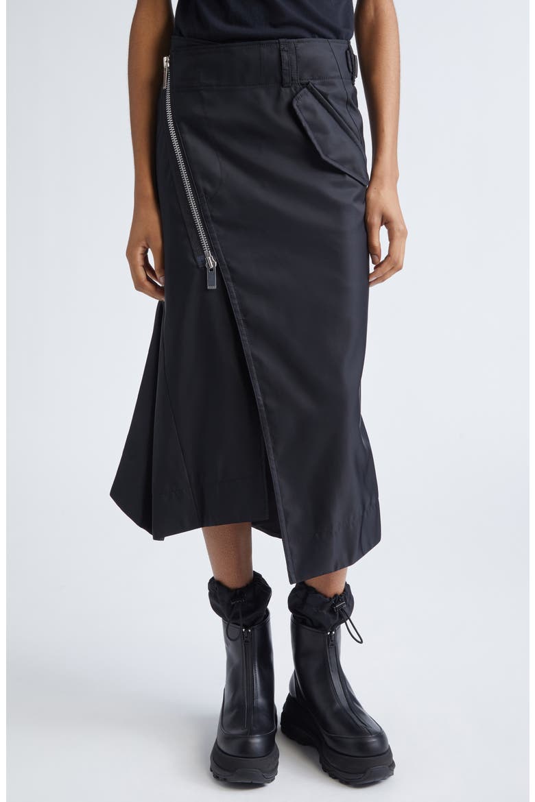 Insulated Nylon Twill Skirt, Main, color, BLACK