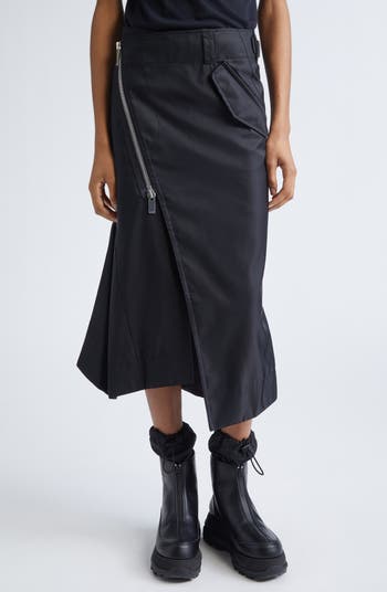 スカート sacai Nylon Twill Skirt BLACK Sacai Nylon Twill Skirt in Black – Hampden Clothing