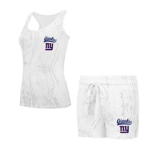 Concepts Sport New York Giants Quartz Hacci Knit Tank Top & Shorts Sleep Set In White