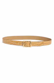 Tana Croc Embossed Leather Belt