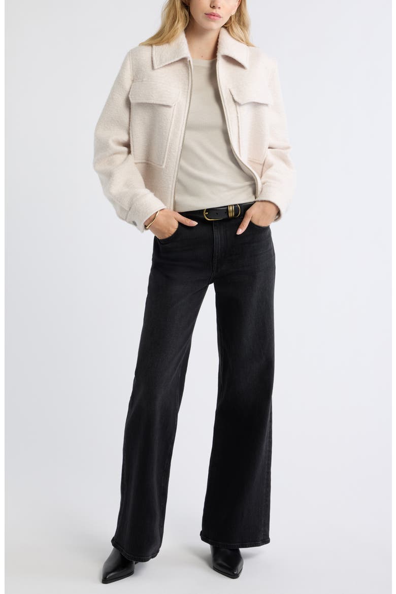 Cropped Textured Jacket, Alternate, color, BEIGE SILVER