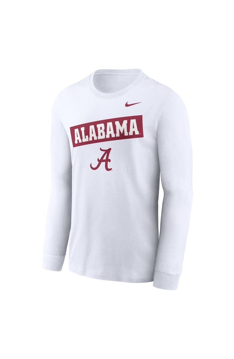 Nike Men's Nike White Alabama Crimson Tide Two-Hit Classic Location Long Sleeve T-Shirt, Alternate, color, White