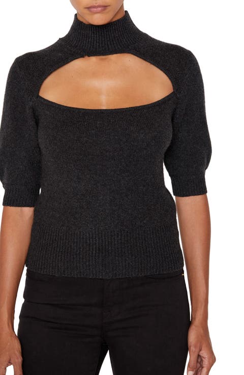 Cutout Turtleneck Cashmere Sweater