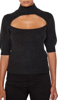 FRAME Cutout Turtleneck Cashmere Sweater