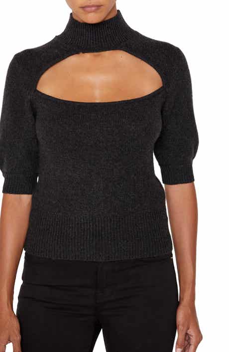 FRAME Cutout Turtleneck Cashmere Sweater