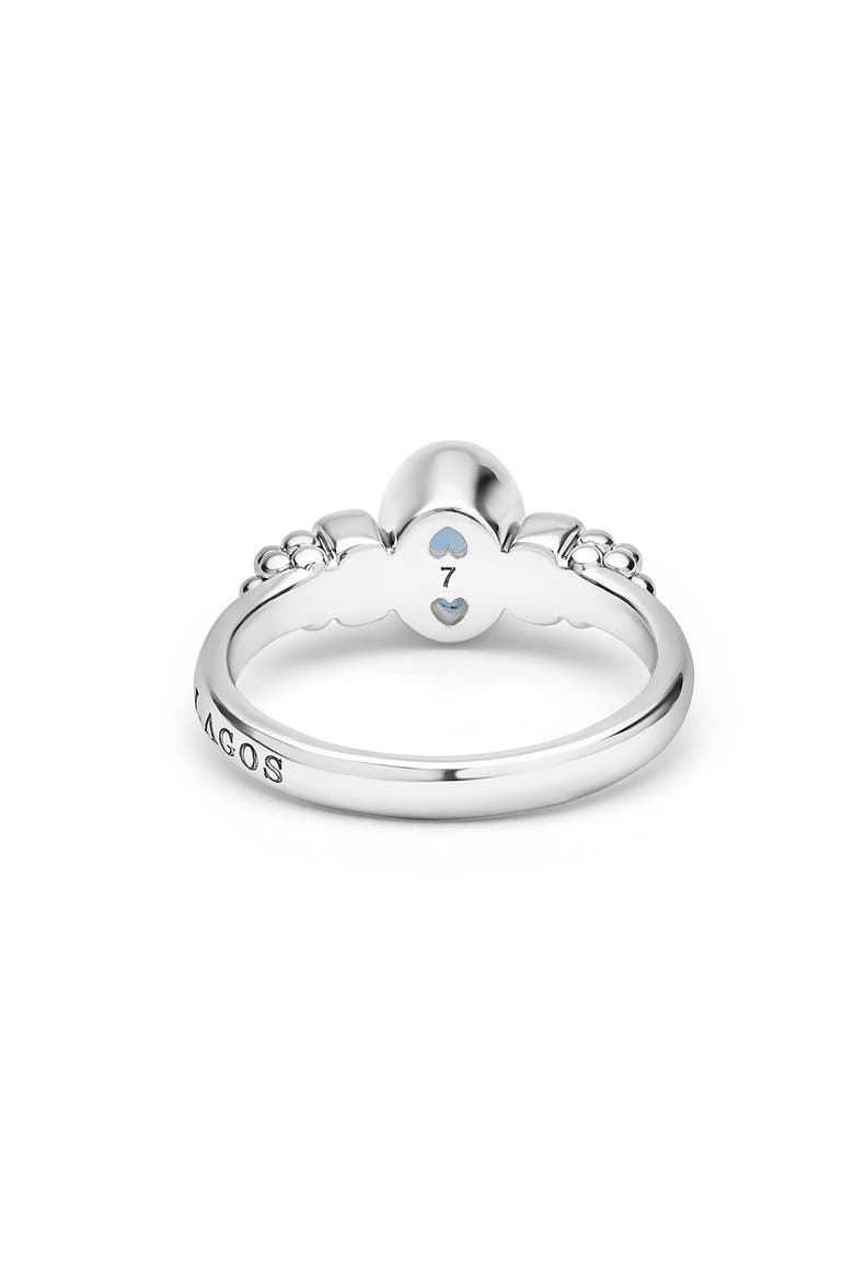 Signature Caviar Sterling Silver & 14K Gold Swiss Blue Topaz Ring, Alternate, color, TWO-TONE