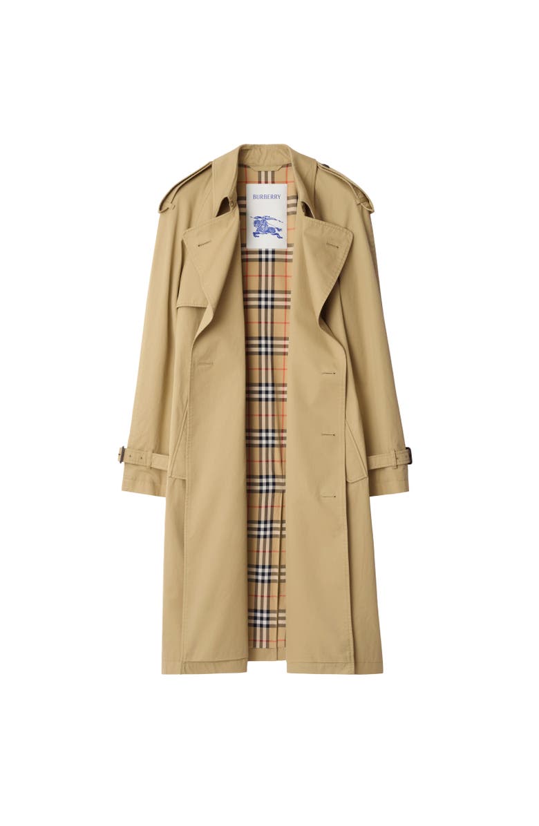 Burberry Mid-length Gabardine Trench Coat, Alternate, color, Hamper Beige