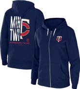 WEAR by Erin Andrews Women's WEAR by Erin Andrews Navy Minnesota Twins Sponge Fleece Full-Zip Hoodie