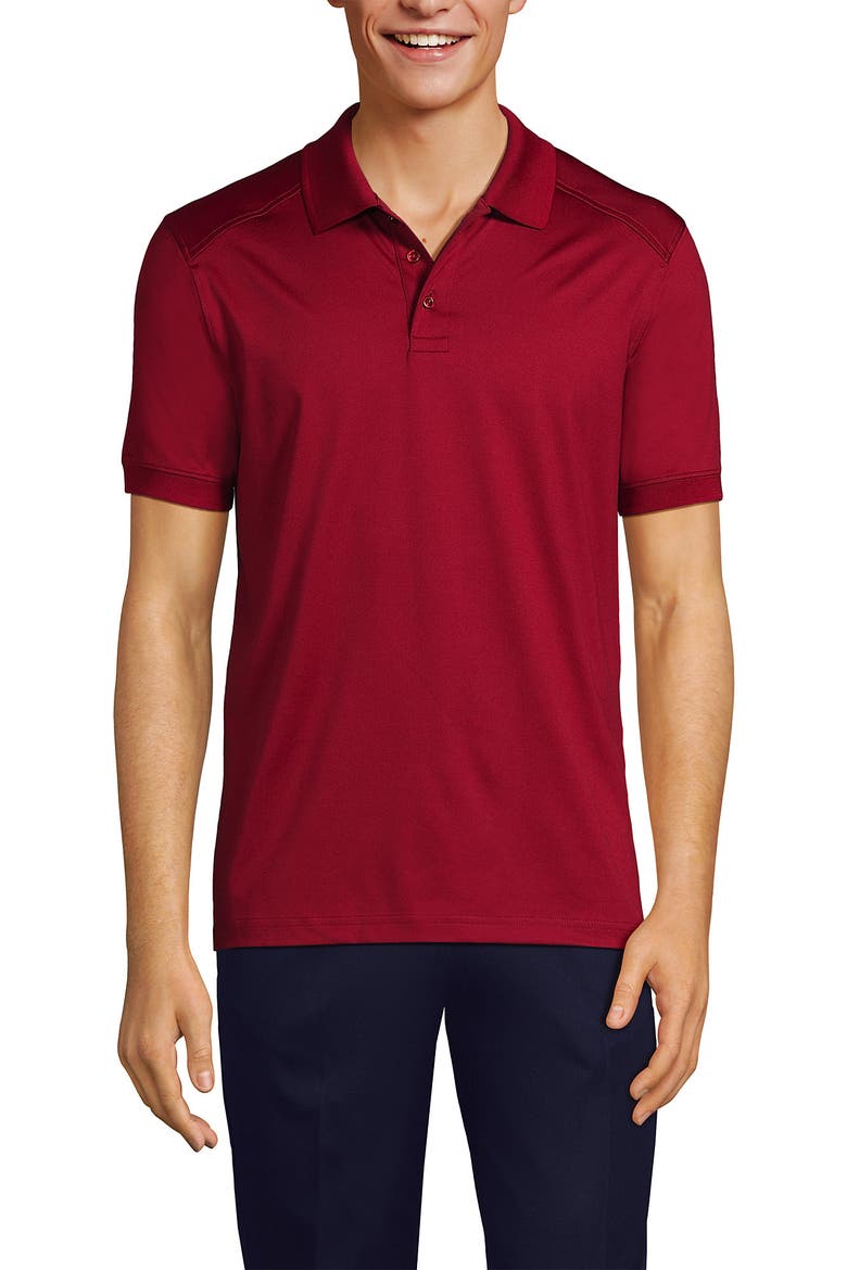 School Uniform Young  Short Sleeve Rapid Dry Polo Shirt, Main, color, Garnet