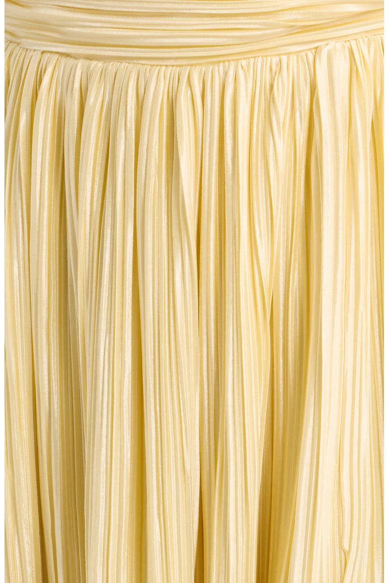 Majestic Strapless Cutout Plissé Gown, Alternate, color, BUTTER YELLOW