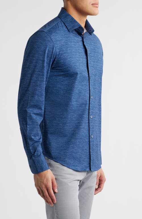 Bugatchi James Ooohcotton® Space Dye Button-up Shirt In Blue