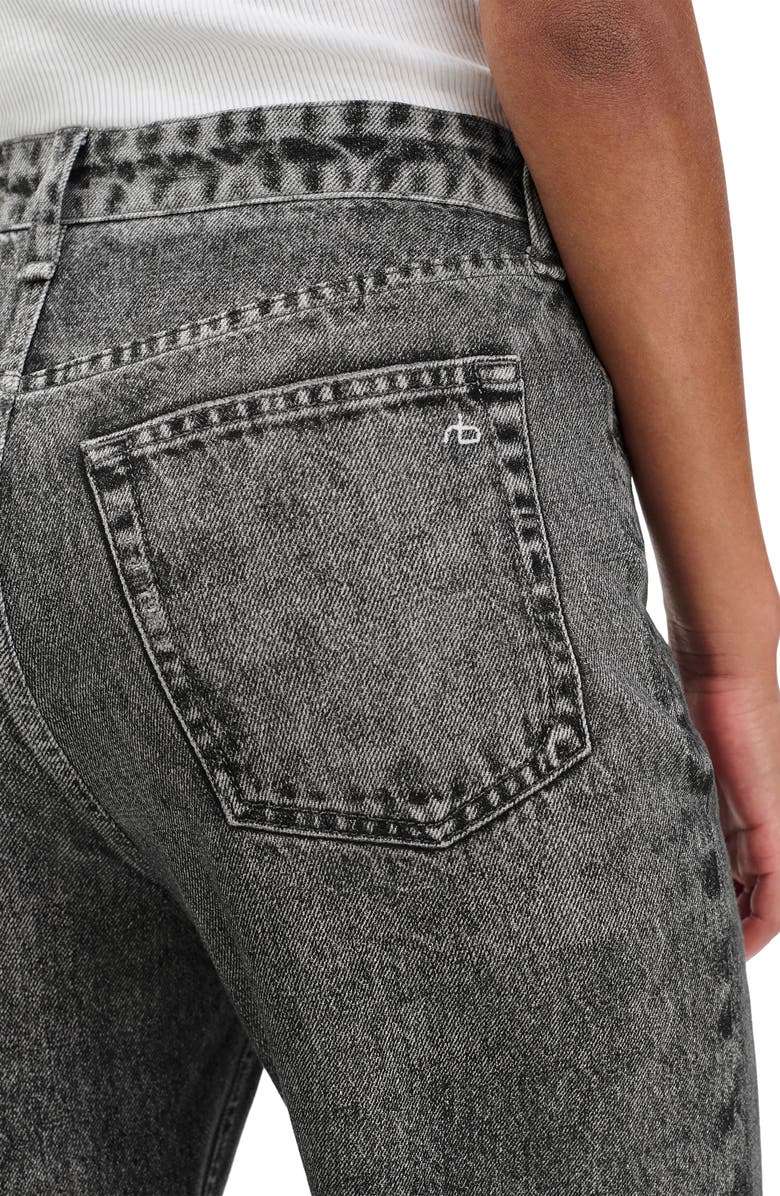 rag & bone/JEAN Miramar Terry Shea High Waist Straight Leg Jeans, Alternate, color, Raven