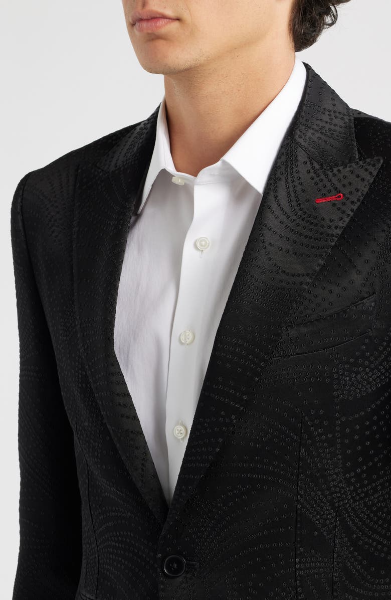 Siragusa Black Jacquard Blazer, Alternate, color, Black