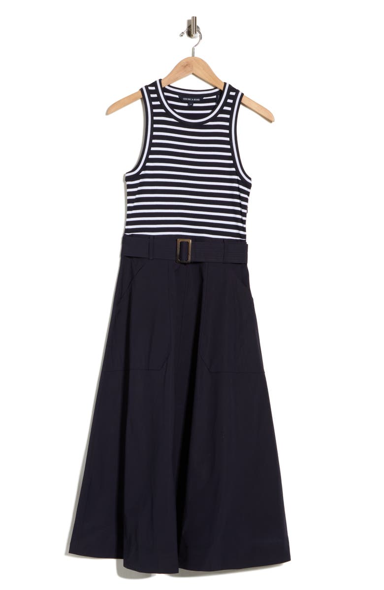Veronica Beard Jordyn Mixed Media Dress, Main, color,