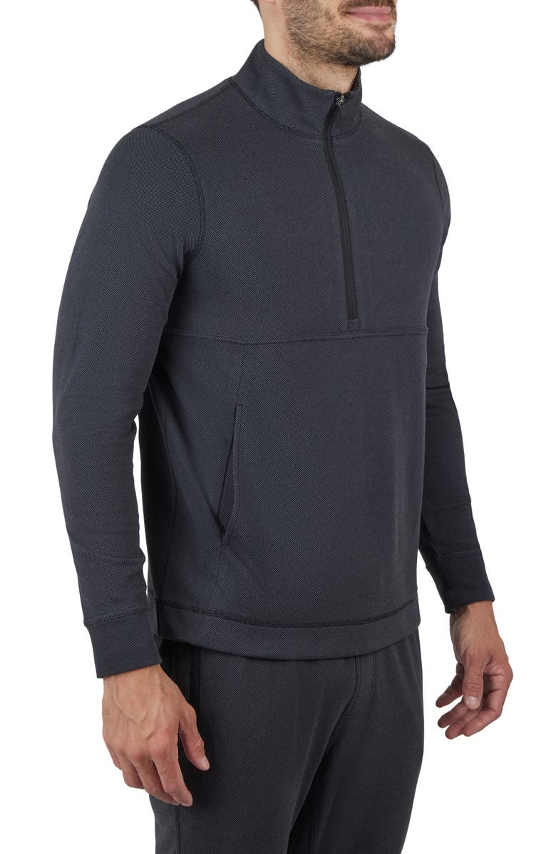 90 DEGREE BY REFLEX Silicon Tek Scuba Knit Half Zip Pullover, Alternate, color, Black