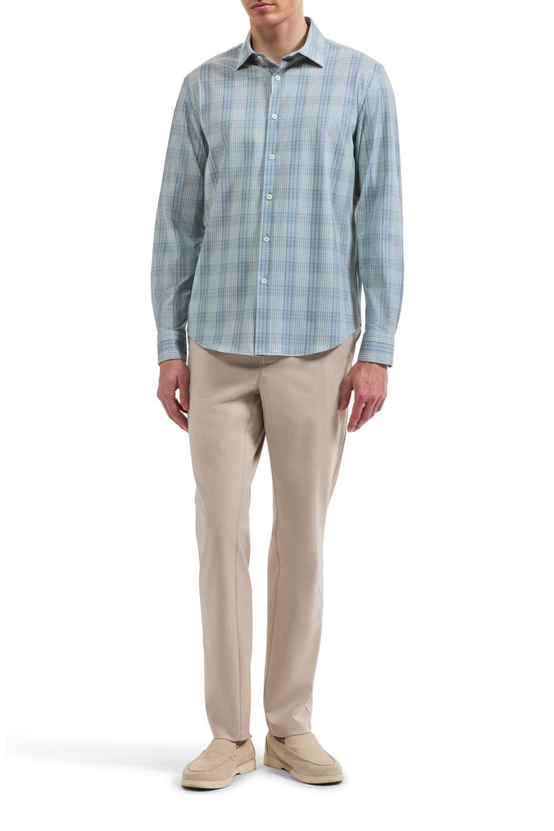 James Plaid Cotton Performance Shirt, Alternate, color, AVOCADO