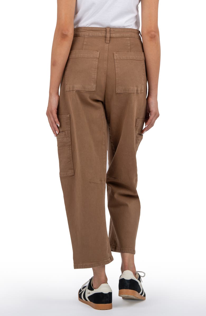 KUT from the Kloth Kaya High Waist Straight Leg Cargo Pants, Alternate, color, Latte