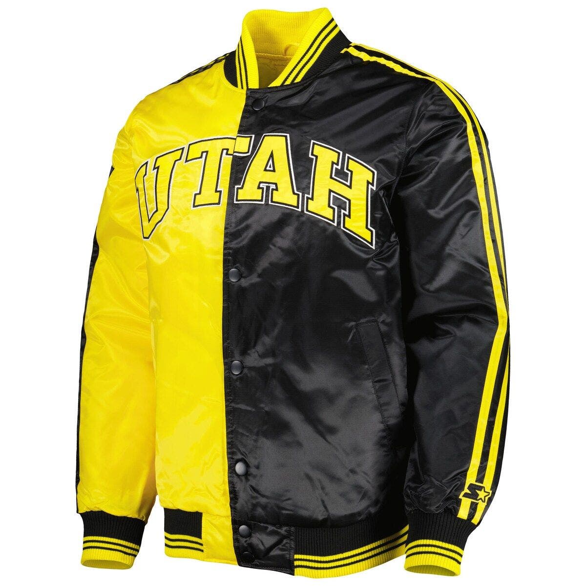 Men's Starter Gold/Black Utah Jazz Fast Break Satin Full-Snap Jacket - image 2