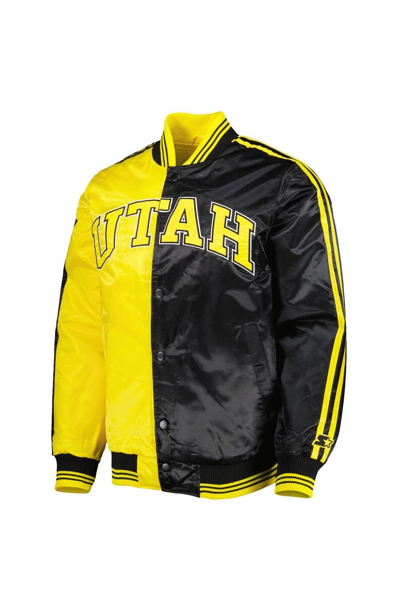 STARTER Men's Starter Gold/Black Utah Jazz Fast Break Satin Full-Snap Jacket, Alternate, color, Gold