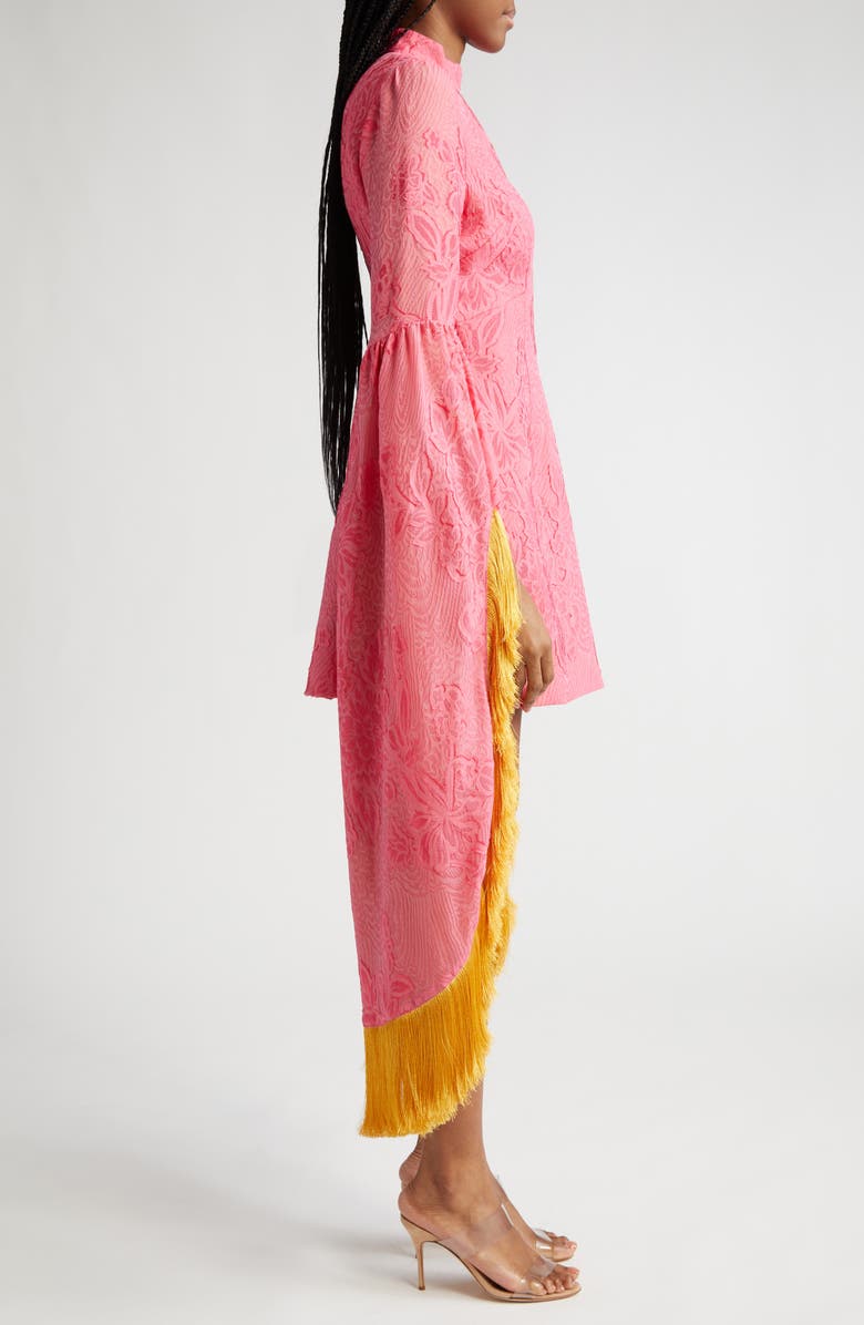 ALEMAIS Leonard Floral Cutout Fringe Long Sleeve Minidress, Alternate, color, 