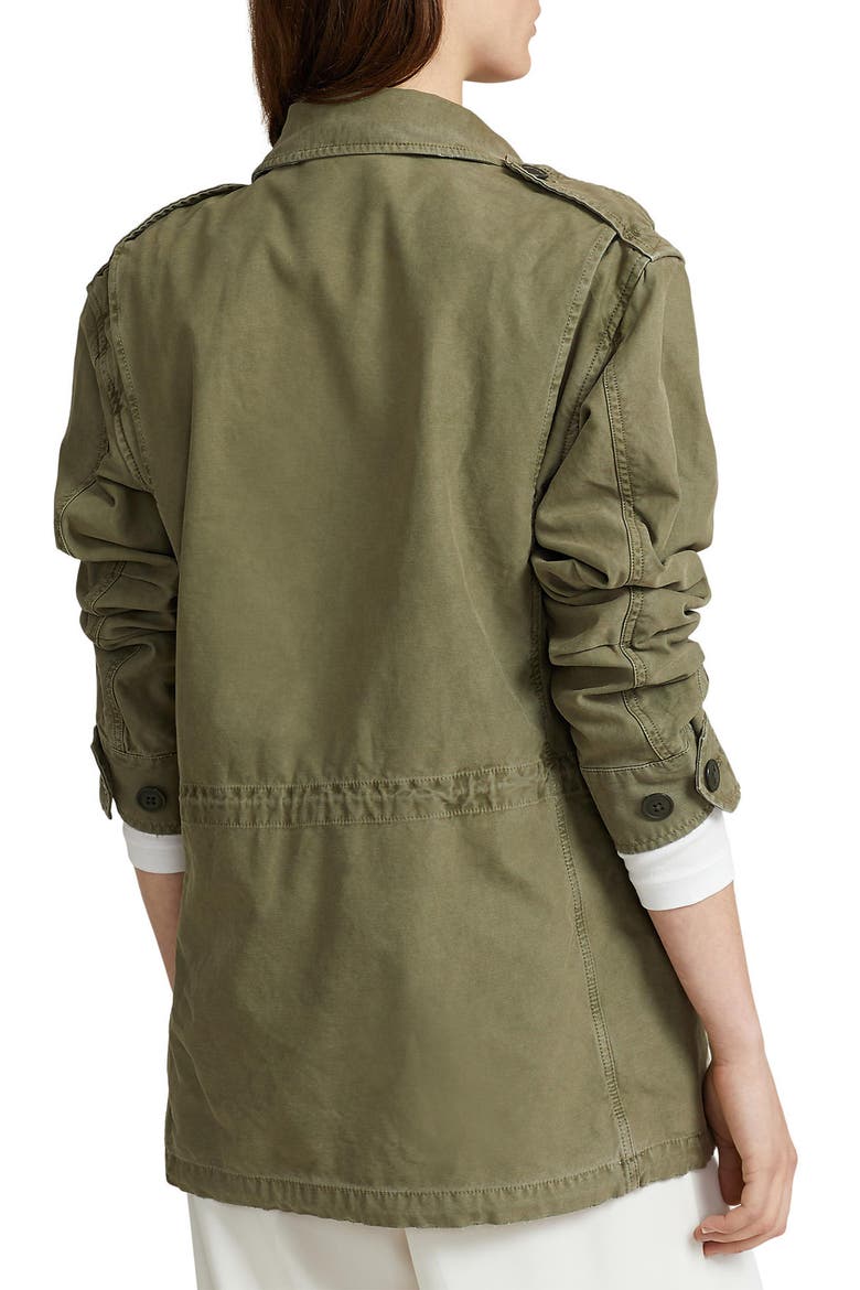 Cotton Twill Military Jacket, Alternate, color, SOLIDER OLIVE