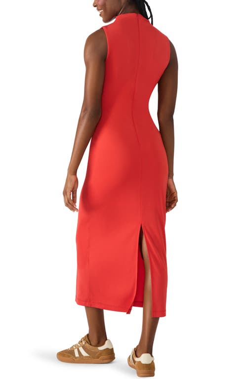 Steve Madden Mo Funnel Neck Matte Jersey Dress In Red