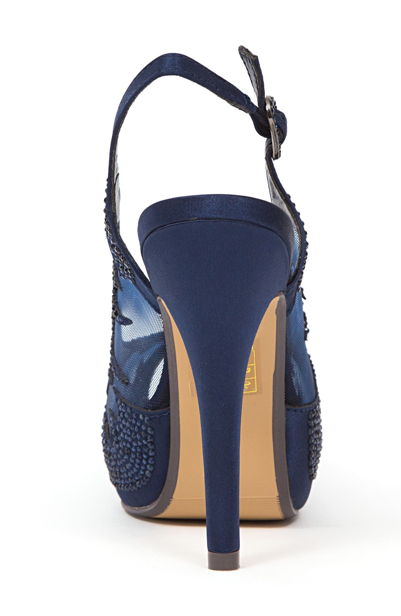 LADY COUTURE Dream Peep Toe Slingback Pump, Alternate, color, Navy