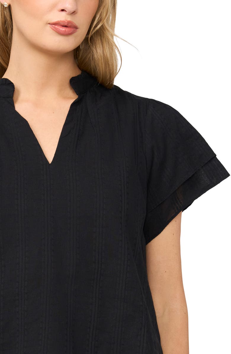 Halogen<sup>®</sup> Ruffle Neck Flutter Sleeve Cotton Top, Alternate, color,