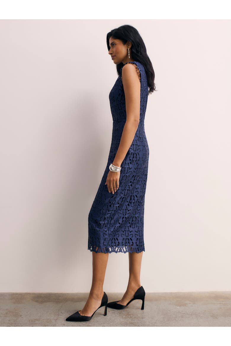Valencia Lace Round Neck Dress, Alternate, color, Blue