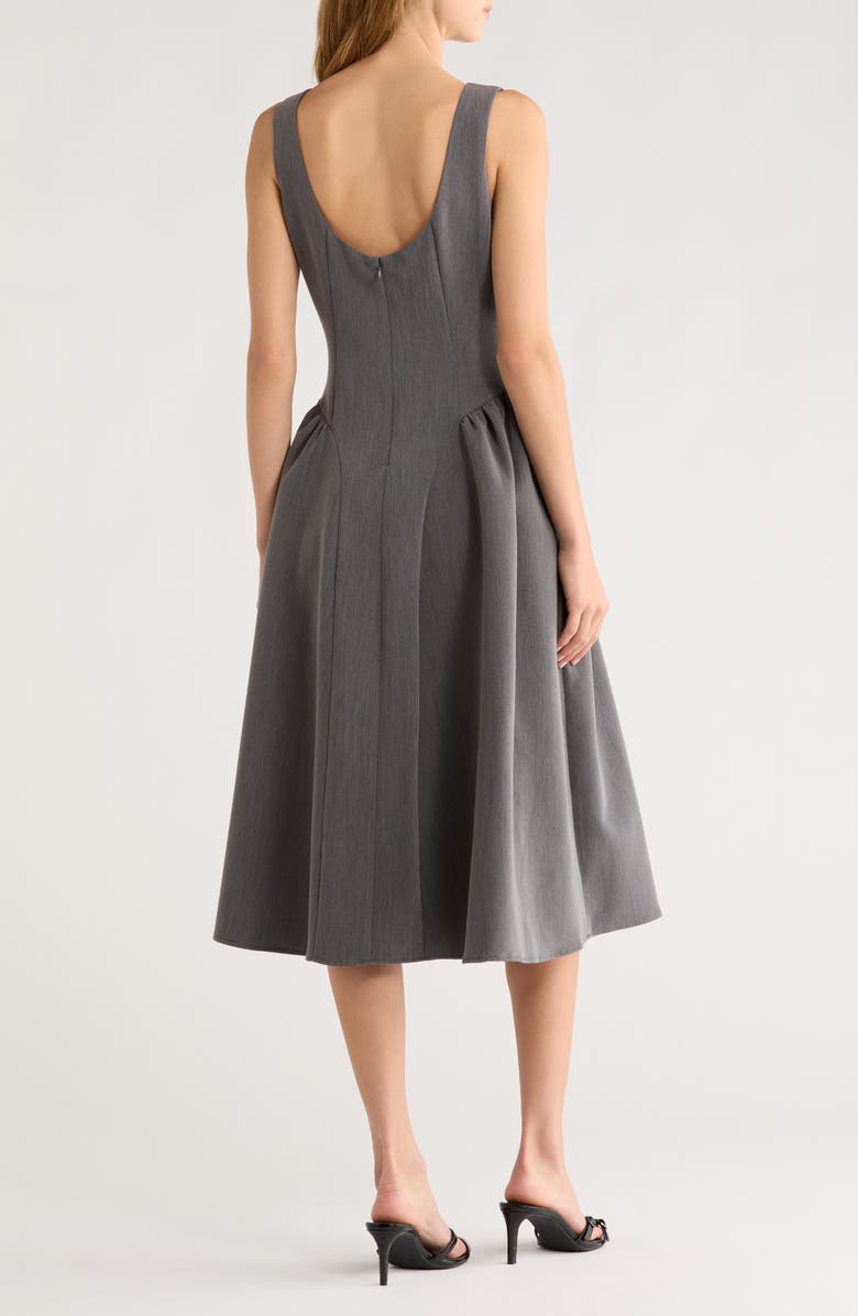 Reformation Anelis Sleeveless Fit & Flare Dress, Alternate, color, Grey