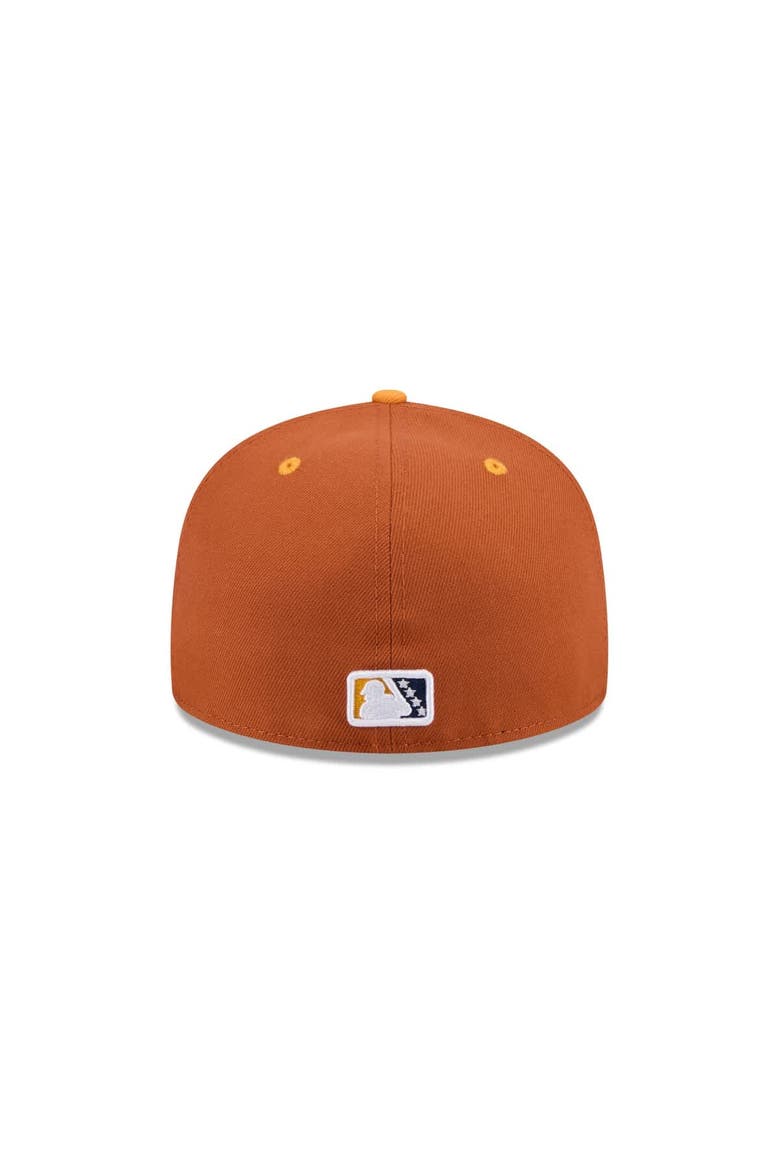 Men's New Era  Brown Montgomery Biscuits Theme Nights 59FIFTY Fitted Hat, Alternate, color, Brown